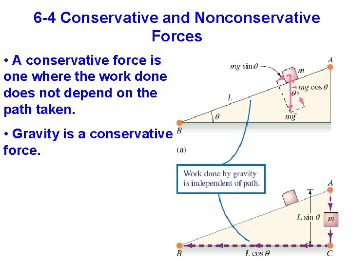 6 -4 Conservative and Nonconservative Forces • A conservative force is one where the