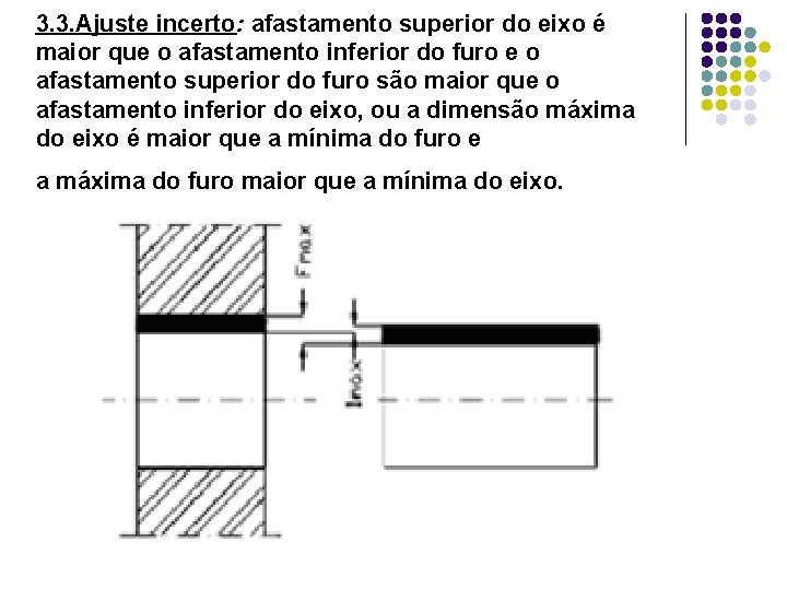 3. 3. Ajuste incerto: afastamento superior do eixo é maior que o afastamento inferior