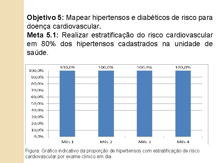 Objetivo 5: Mapear hipertensos e diabéticos de risco para doença cardiovascular. Meta 5. 1: