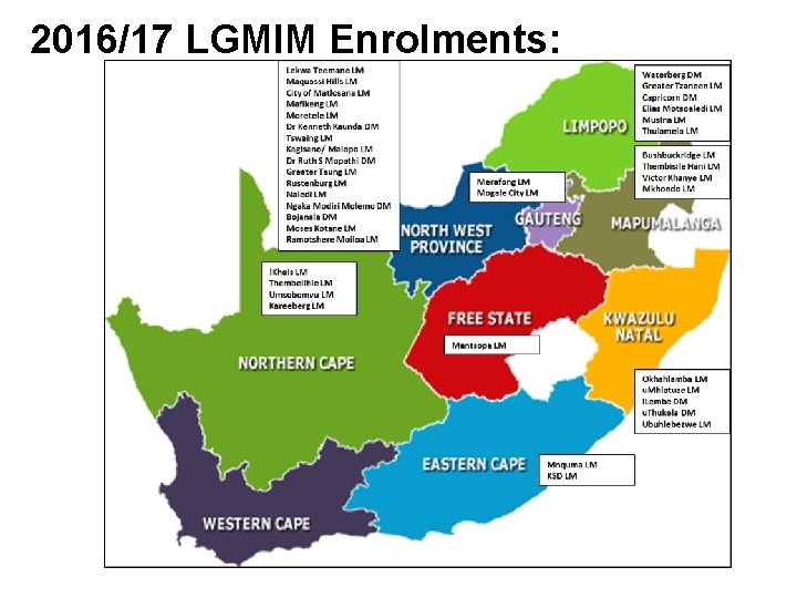 2016/17 LGMIM Enrolments: 