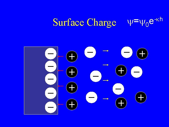 Surface Charge y=y 0 e-kh 