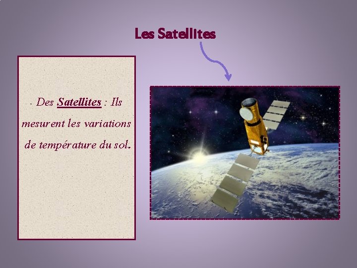 Les Satellites Des Satellites : Ils mesurent les variations de température du sol. -