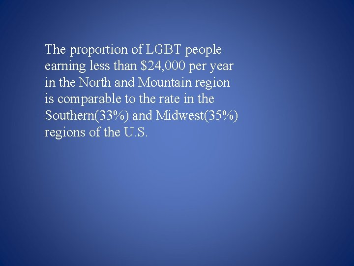 The proportion of LGBT people earning less than $24, 000 per year in the