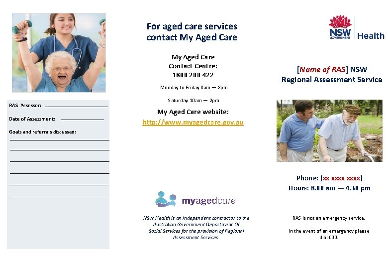 My Aged Care provides a central point of access for aged care services in