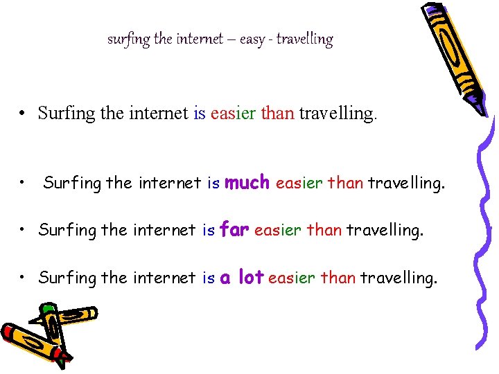 surfing the internet – easy - travelling • Surfing the internet is easier than