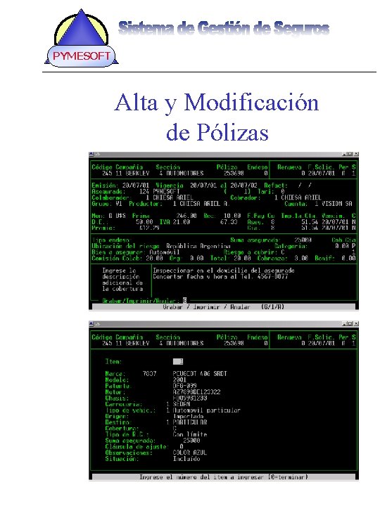 PYMESOFT Alta y Modificación de Pólizas 