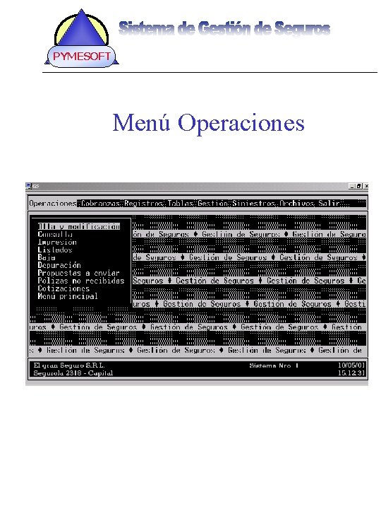 PYMESOFT Menú Operaciones 