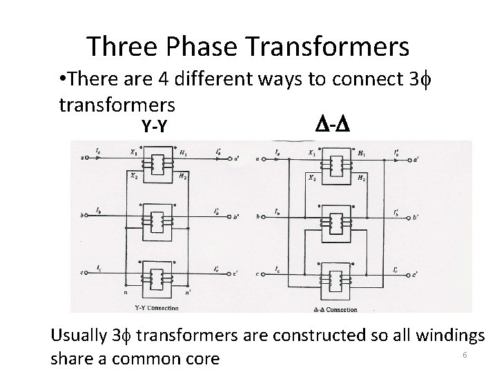 Three Phase Transformers • There are 4 different ways to connect 3 f transformers Three Phase Transformers • There are 4 different ways to connect 3 f transformers