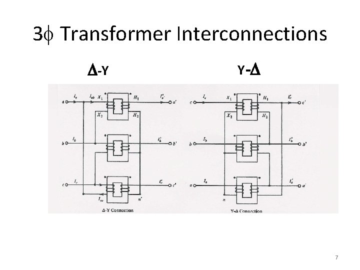 3 f Transformer Interconnections D-Y Y-D 7 3 f Transformer Interconnections D-Y Y-D 7