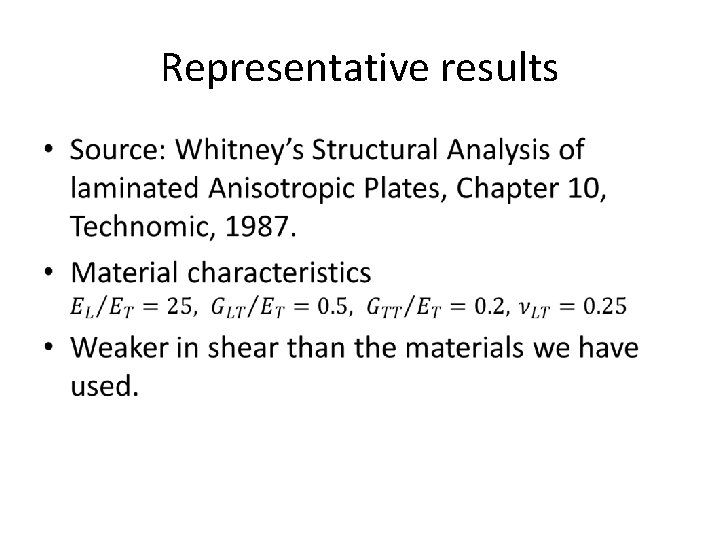 Representative results • 
