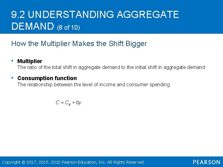 9. 2 UNDERSTANDING AGGREGATE DEMAND (8 of 10) How the Multiplier Makes the Shift