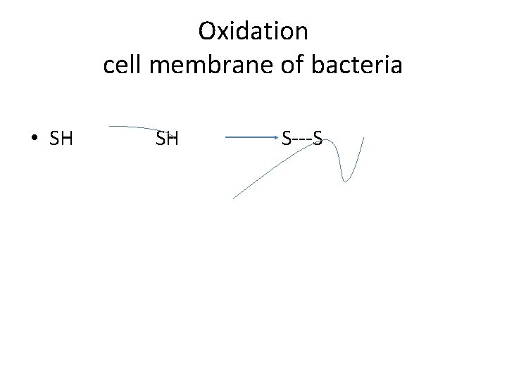 Oxidation cell membrane of bacteria • SH S---S 