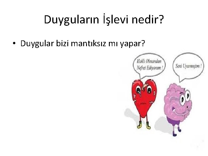 Duyguların İşlevi nedir? • Duygular bizi mantıksız mı yapar? 