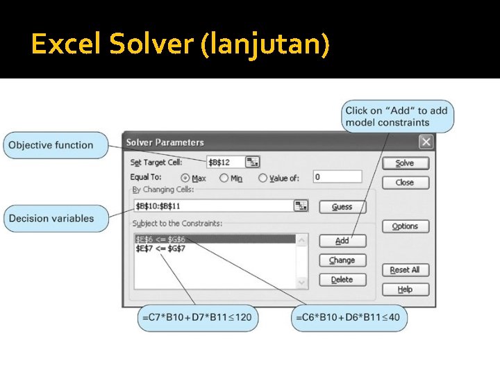 Excel Solver (lanjutan) 