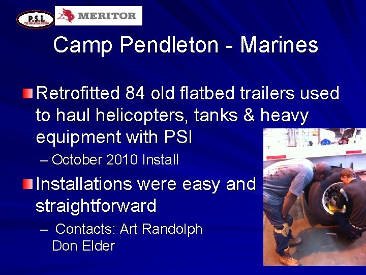 Camp Pendleton - Marines Retrofitted 84 old flatbed trailers used to haul helicopters, tanks