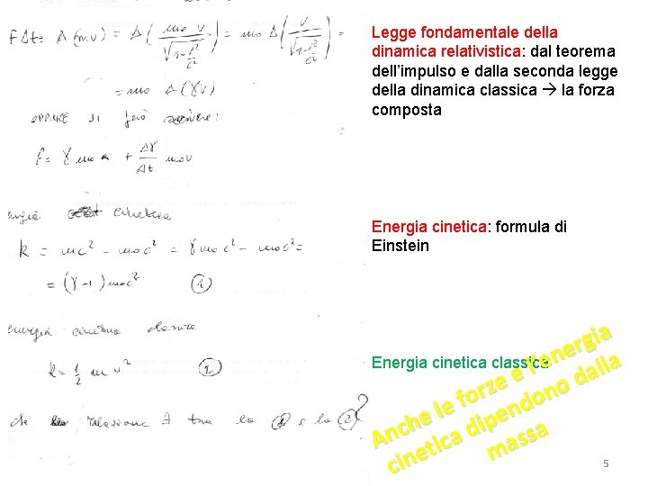 Legge fondamentale della dinamica relativistica: dal teorema dell’impulso e dalla seconda legge della dinamica