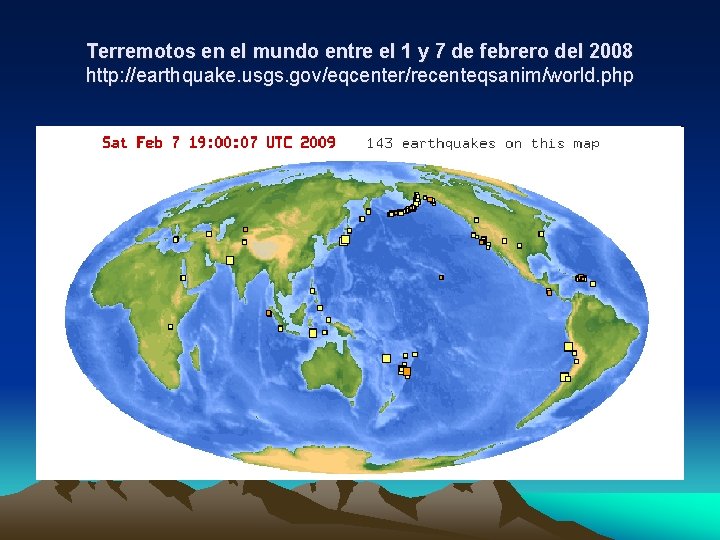 Terremotos en el mundo entre el 1 y 7 de febrero del 2008 http: