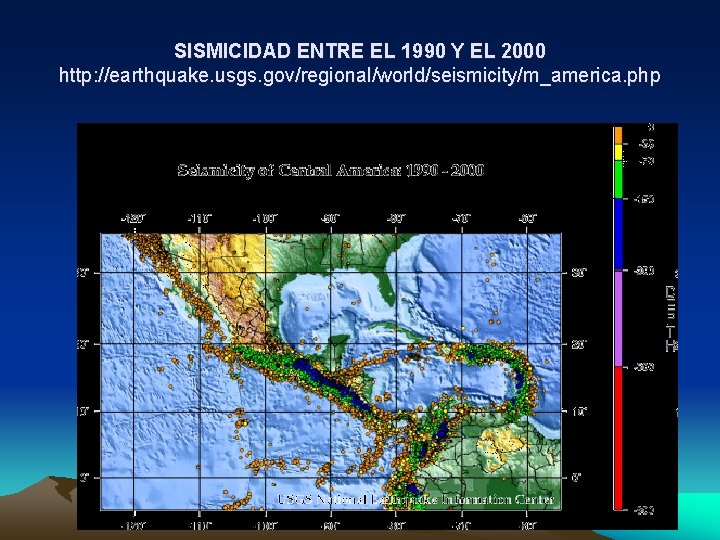 SISMICIDAD ENTRE EL 1990 Y EL 2000 http: //earthquake. usgs. gov/regional/world/seismicity/m_america. php 