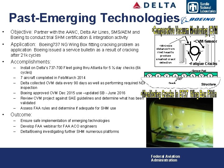 Past-Emerging Technologies • Objective: Partner with the AANC, Delta Air Lines, SMS/AEM and Boeing