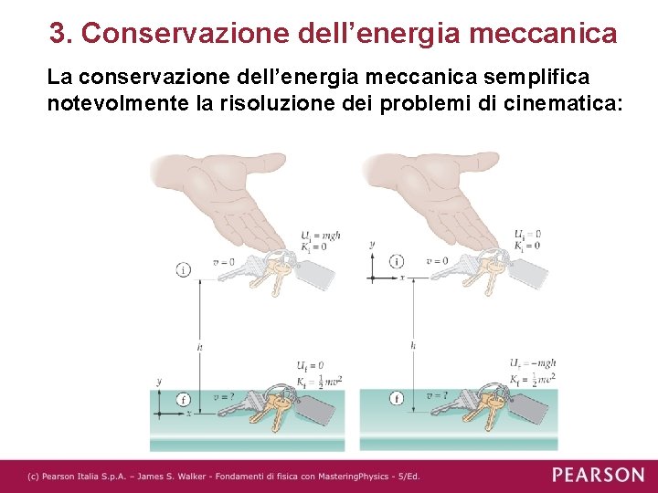 3. Conservazione dell’energia meccanica La conservazione dell’energia meccanica semplifica notevolmente la risoluzione dei problemi