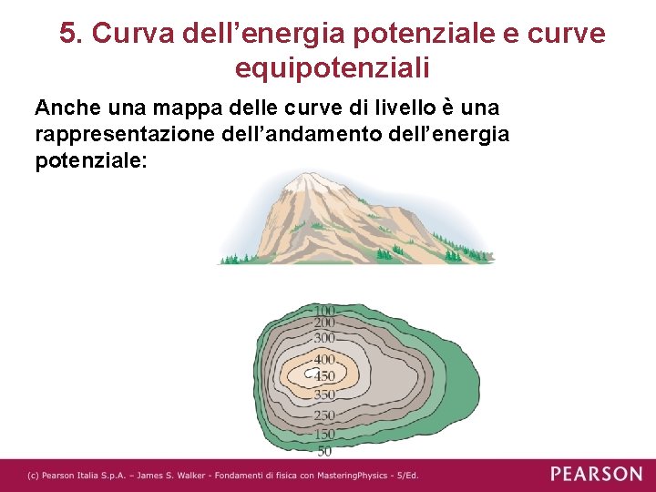 5. Curva dell’energia potenziale e curve equipotenziali Anche una mappa delle curve di livello