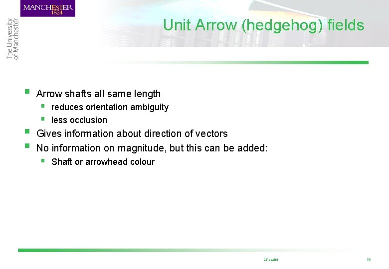 Unit Arrow (hedgehog) fields § § § Arrow shafts all same length § reduces