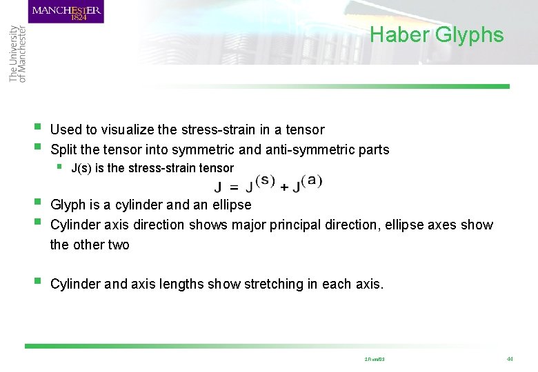 Haber Glyphs § § Used to visualize the stress-strain in a tensor Split the