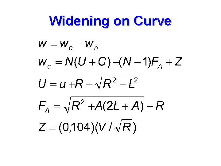 Widening on Curve 