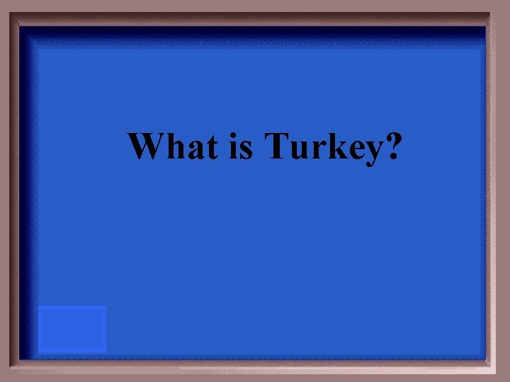 What is Turkey? 