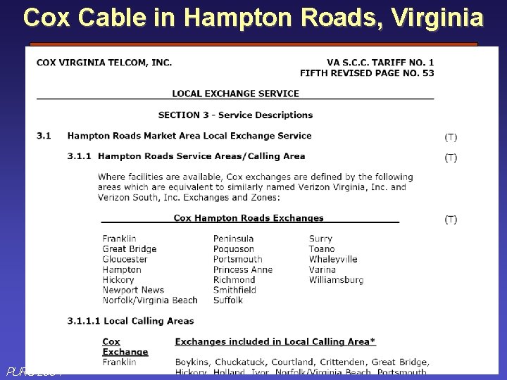 Cox Cable in Hampton Roads, Virginia PURC 2004 