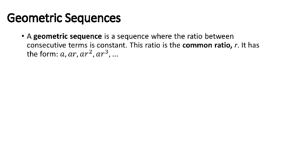 Geometric Sequences • 