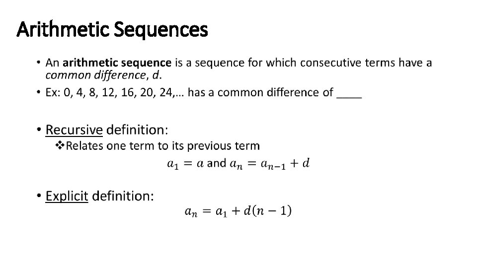 Arithmetic Sequences • 