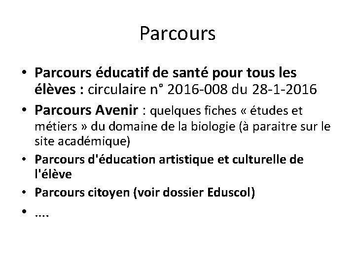 Parcours • Parcours éducatif de santé pour tous les élèves : circulaire n° 2016
