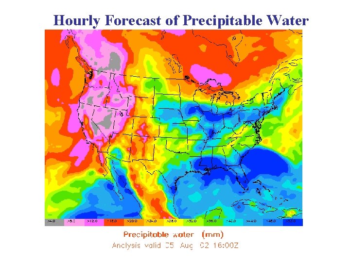 Hourly Forecast of Precipitable Water 