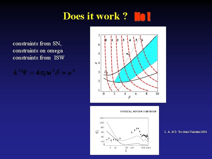 Does it work ? No ! constraints from SN, constraints on omega constraints from