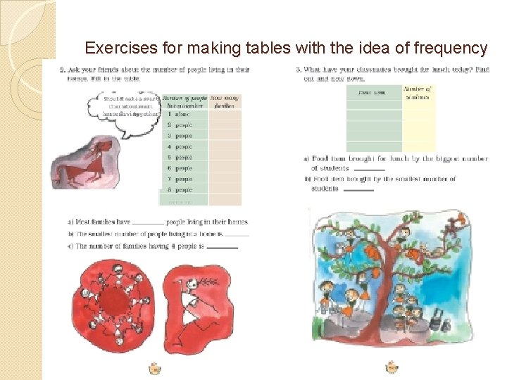 Exercises for making tables with the idea of frequency 