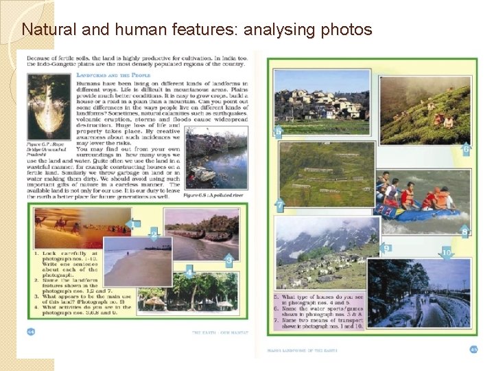 Natural and human features: analysing photos 