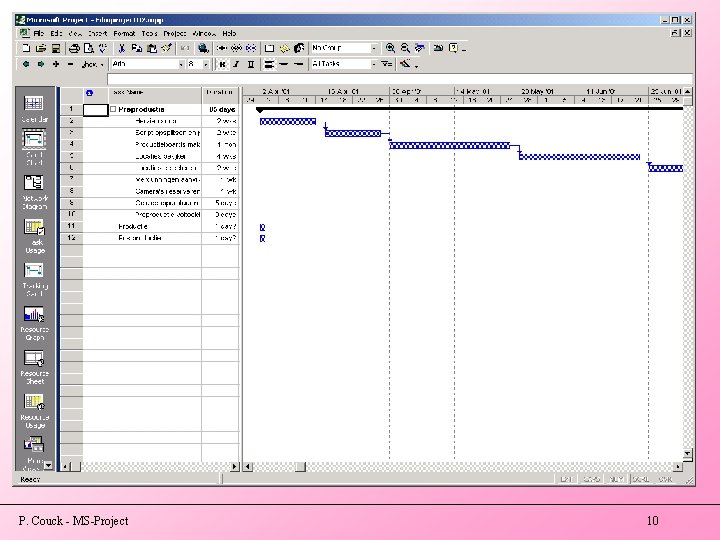 P. Couck - MS-Project 10 