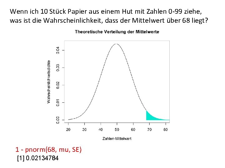 Wenn ich 10 Stück Papier aus einem Hut mit Zahlen 0 -99 ziehe, was