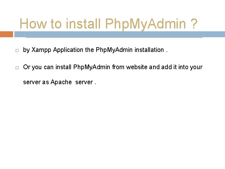 How to install Php. My. Admin ? by Xampp Application the Php. My. Admin