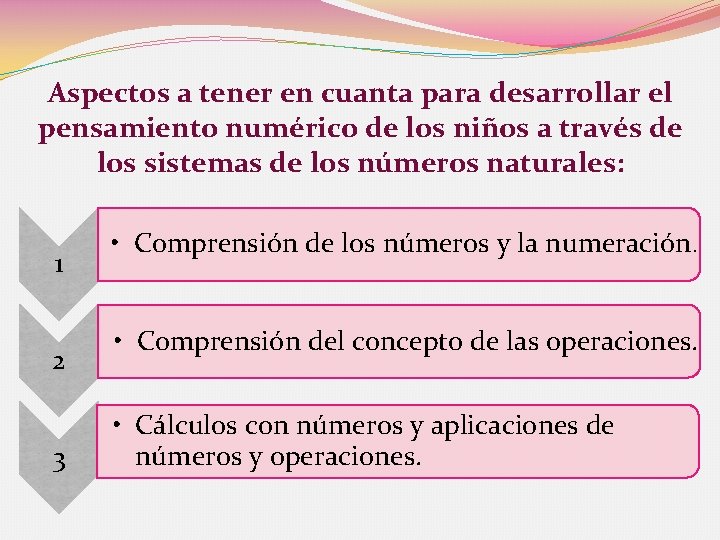 Aspectos a tener en cuanta para desarrollar el pensamiento numérico de los niños a