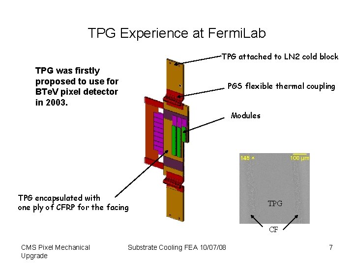 TPG Experience at Fermi. Lab TPG attached to LN 2 cold block TPG was TPG Experience at Fermi. Lab TPG attached to LN 2 cold block TPG was