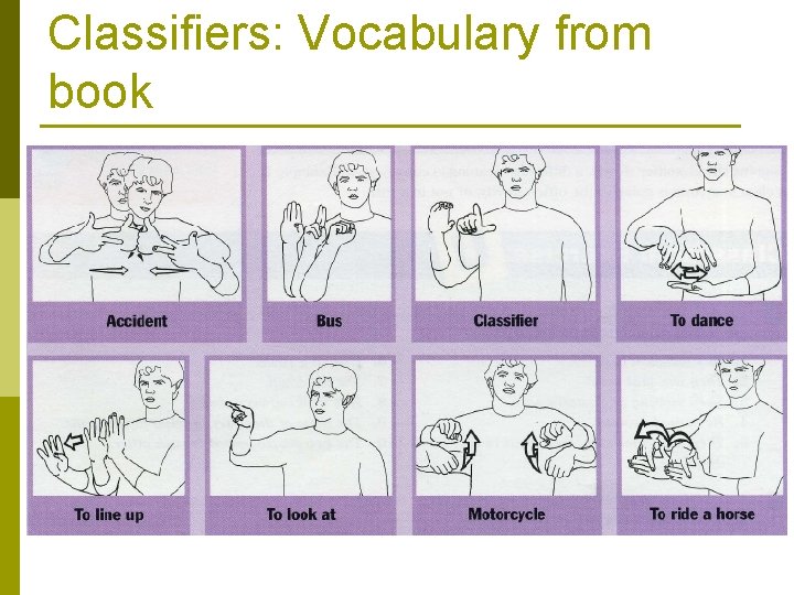 Classifiers: Vocabulary from book 