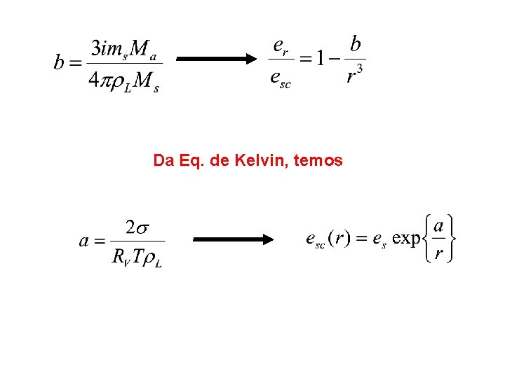 Da Eq. de Kelvin, temos 