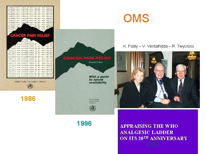 OMS K. Foley – V. Ventafridda – R. Twycross 1986 1996 APPRAISING THE WHO