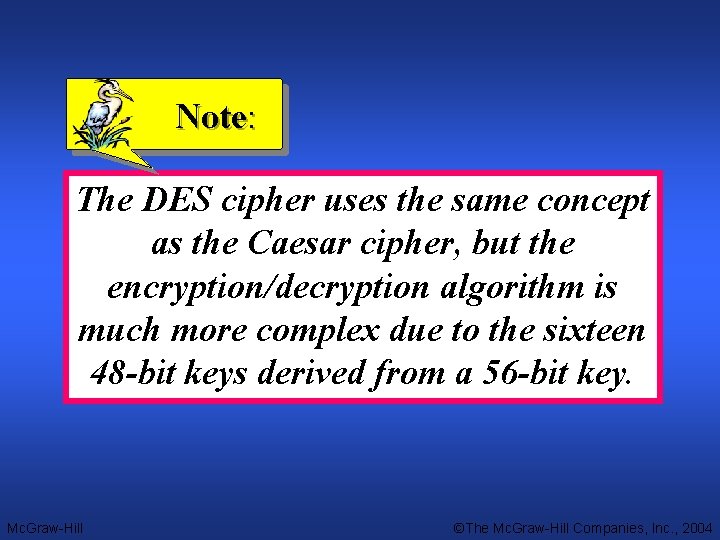 Note: The DES cipher uses the same concept as the Caesar cipher, but the