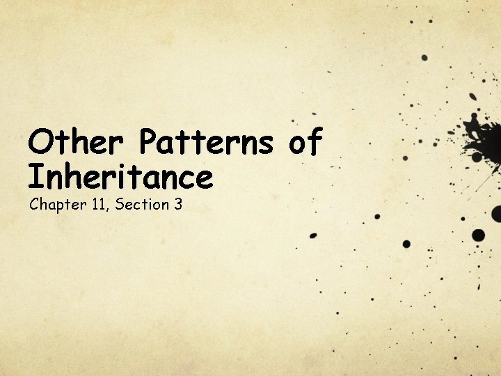 Other Patterns of Inheritance Chapter 11, Section 3 