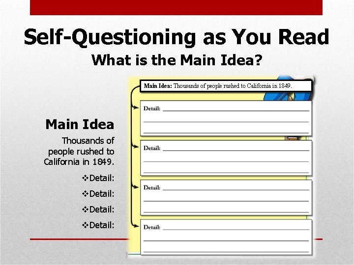 Self-Questioning as You Read What is the Main Idea? Main Idea: Thousands of people