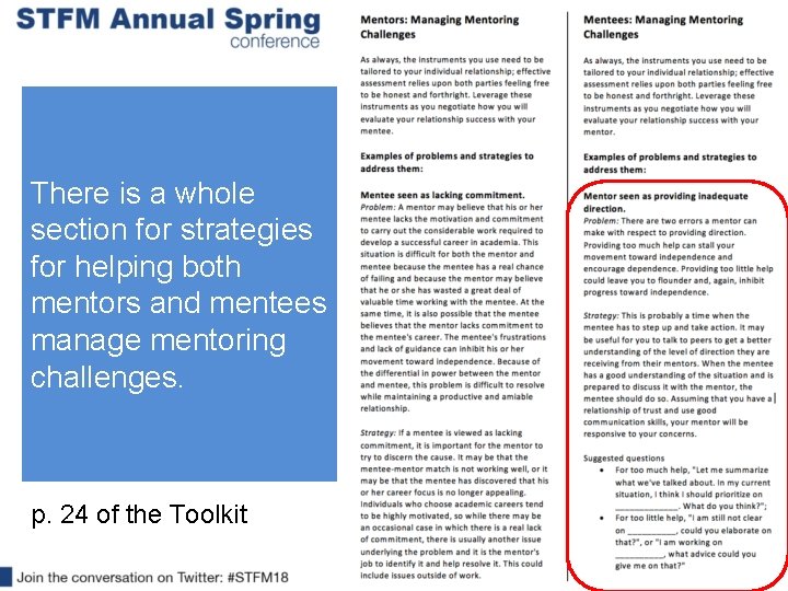 There is a whole section for strategies for helping both mentors and mentees manage