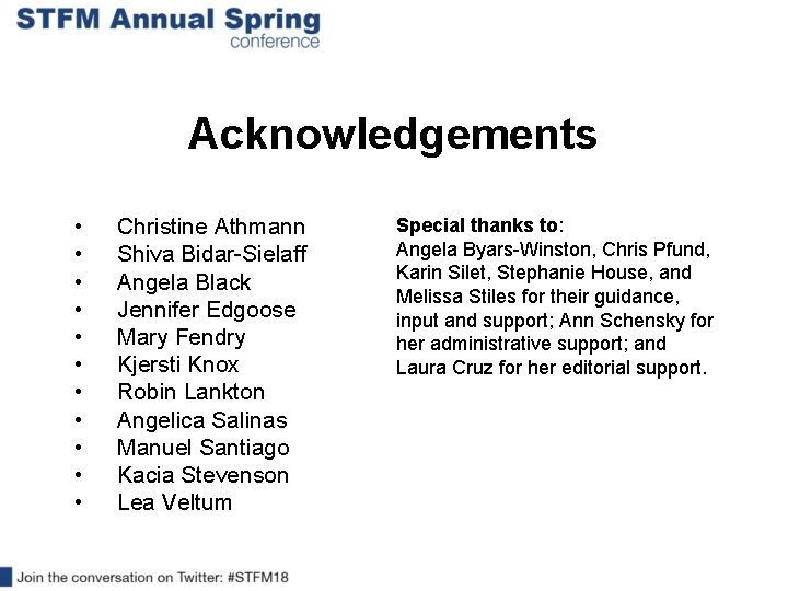 Acknowledgements • • • Christine Athmann Shiva Bidar-Sielaff Angela Black Jennifer Edgoose Mary Fendry